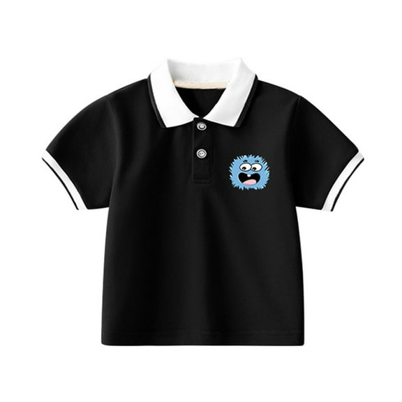 REDARER Kids' Short Sleeve Polo Shirt - Solid Color Soft Cotton Tee with Button Closure for Casual Comfort,Size:12-18 Months