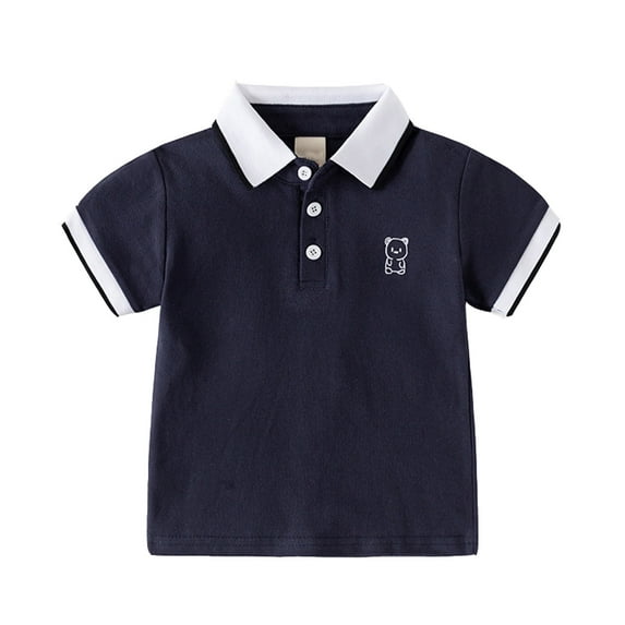 REDARER Kids Short Sleeve Shirt, Solid Color Polo Shirt with Button Closure, Soft Breathable Casual Top for Boys and Girls,Size:18-24 Months