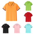 thumbnail image 1 of REDARER Kids Short Sleeve Striped Polo Shirt Solid Soft Button Lapel School Uniform Tops,12, 1 of 3