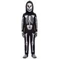 thumbnail image 1 of REDARER Kids Skeleton Cosplay Full‑Body Jumpsuit with Hood Mask Gloves and Foot Covers for Halloween Fancy Dress Role Play Themed Party Outfit,5-6 Years, 1 of 7