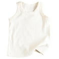thumbnail image 1 of REDARER Kids Sleeveless Ribbed Top Solid Striped Cotton Comfortable Casual Sports Wear For Boys Girls Summer Daily Outfits,Color:White,Size:13-14 Years, 1 of 3