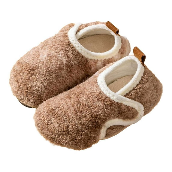 REDARER Kids Slipper Shoes, Plush Lined Sock Sneakers with Non- Drop Resistant Sole, Hook Loop Closure for Indoor Outdoor Wear,Size:2-2.5 Years