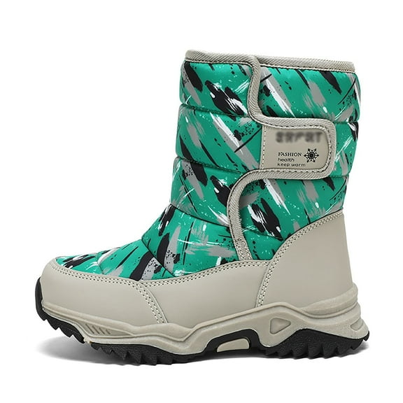 REDARER Kids Snow Boots - Thick Sole Winter Boots with Plush Lining, Warm Velvet Boots for Cold Weather,Size:1.5