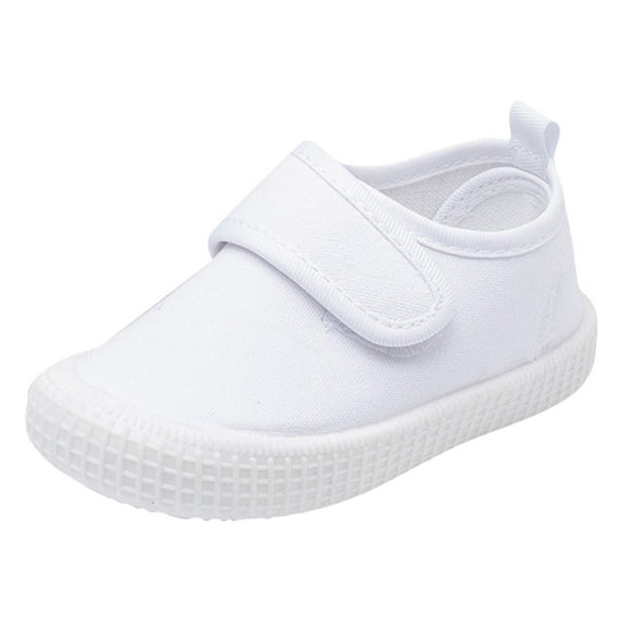REDARER Kids' Soft-Sole Canvas Sneakers - Breathable Cartoon Print Casual Shoes for Everyday Play, Lightweight & Comfortable,Color:White,Size:2-2.5 Years