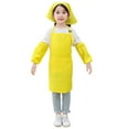 thumbnail image 1 of REDARER Kids Solid Color Long Sleeve Art Smock Three Piece Set Artist Painting Apron with Hat for Kindergarten Craft,6-9 Years, 1 of 3