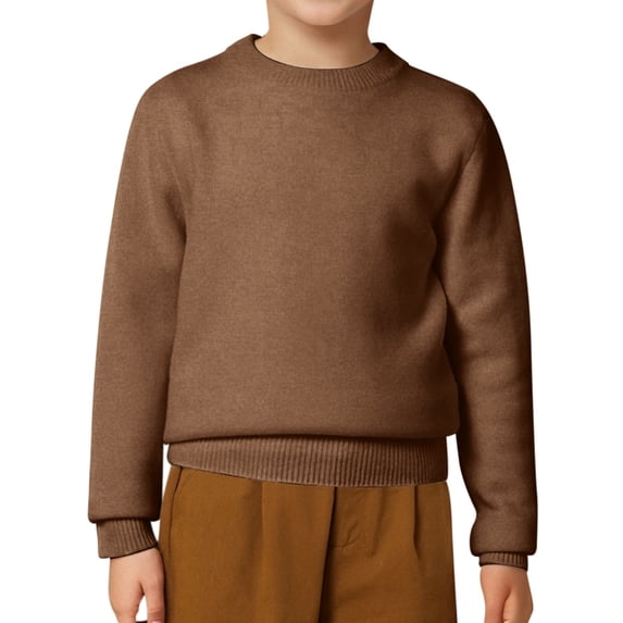 REDARER Kids Sweater Boys Girls Casual Solid Color Pullover Round Neck Knitwear Soft Comfortable Warm Winter Clothing Toddler Child,Kids Clothing,Size:5-6 Years
