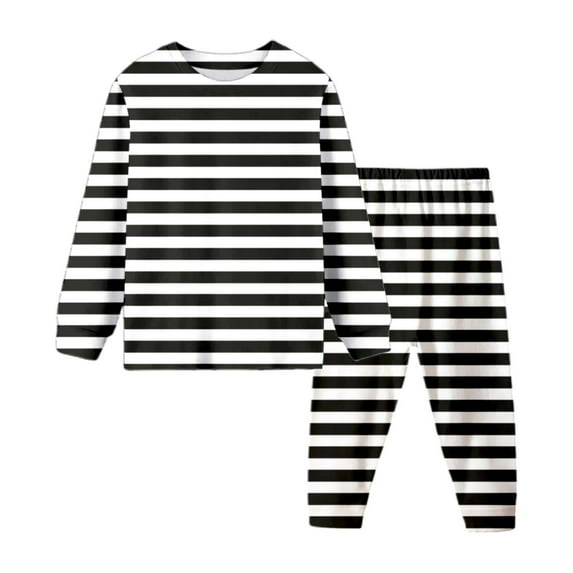 REDARER Kids Striped Pajama Set 2PC, Soft Sleepwear, Comfy Home Loungewear, Kids Sets Clothes, for Size 8-9 Years