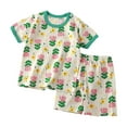 thumbnail image 1 of REDARER Kids Summer Sets Cute Cartoon Pattern Short Sleeved T Shirt + Shorts Casual Two Piece Set,6-12 Months, 1 of 9