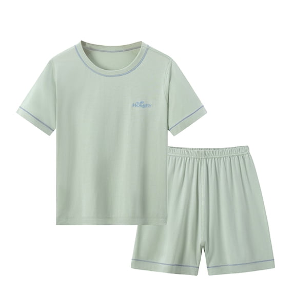REDARER Kids Summer Soft Short Sleeve & Shorts 2PC Breathable Loungewear Pajama Set,8-9 Years