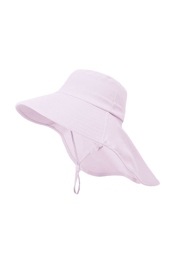 Kids Sun Hat, Wide Brim Fisherman Cap with Neck Flap, Lightweight Breathable for Beach & Outdoor Play,One Size