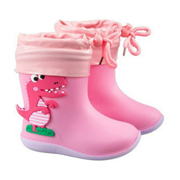 REDARER Kids Waterproof Rain Boots, Lightweight Short Ankle Boots with Detachable Drawstring, Non- Outdoor Play Shoes,Size:7-8 Years