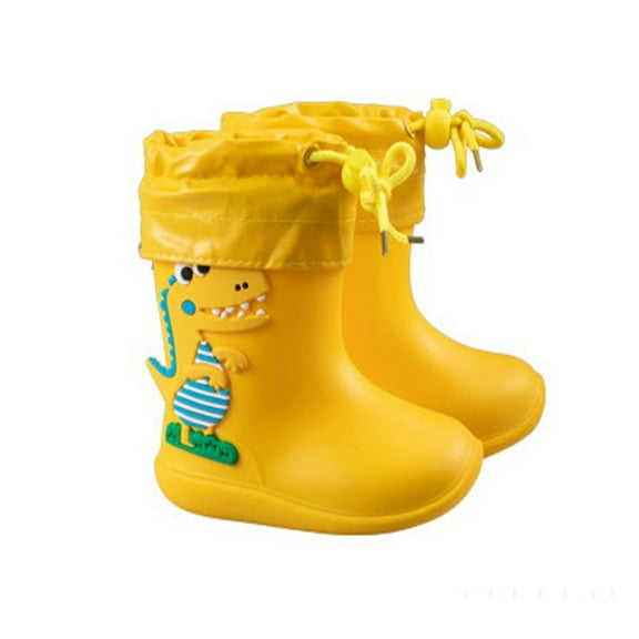 REDARER Kids Waterproof Rain Boots, Lightweight Short Ankle Boots with Detachable Drawstring, Non- Outdoor Play Shoes,Size:9-11 Years