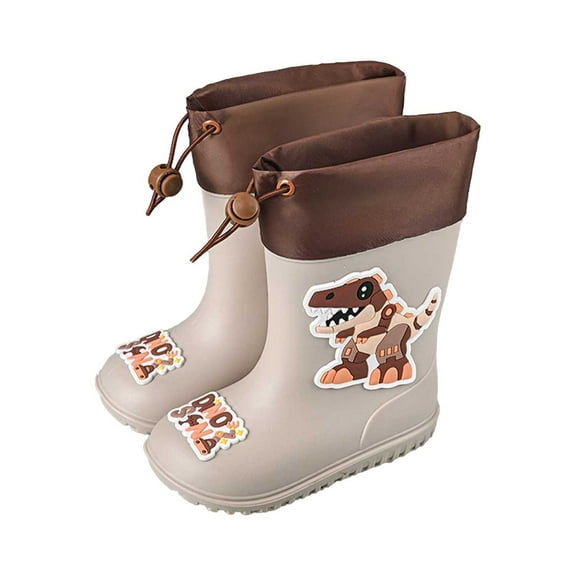 REDARER Kids Waterproof Rain Boots with Adjustable Top - Non- Comfortable Outdoor Play Shoes for Boys & Girls,Size:2-2.5 Years