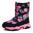 thumbnail image 1 of REDARER Kids Waterproof Snow Boots with Hook & Loop - Plush Lined Thick Sole Winter Shoes, Non- Comfortable Boots for Boys & Girls,Size:6-7 Years, 1 of 7