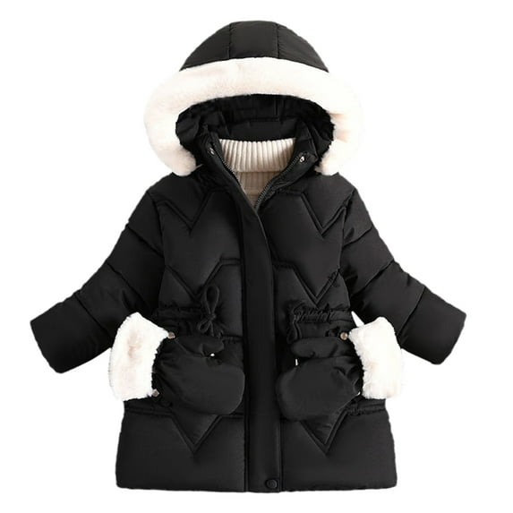 REDARER Kids' Winter Padded Coat - Lined Long Jacket for Girls, Warm and Stylish Cold Weather Outwear,Size:4-5 Years