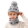thumbnail image 1 of REDARER Kids Winter Scarf & Lined Hat Set, Knitted Neck Warmer with Car Pattern for Boys Girls,2-6 Years, 1 of 5