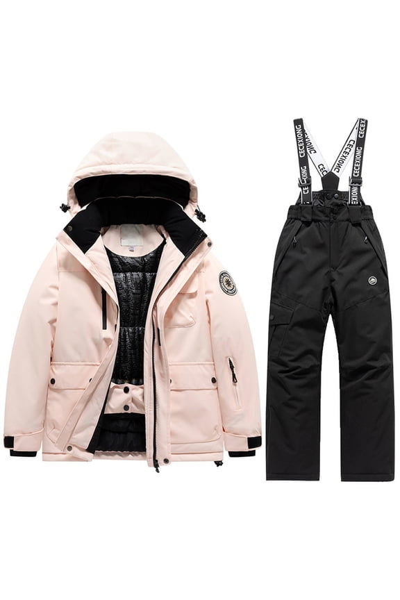 Kids Winter Snowsuit Ski Outfit, Warm Cold Weather Gear for Boys Girls Outdoor Activities,5-6 Years