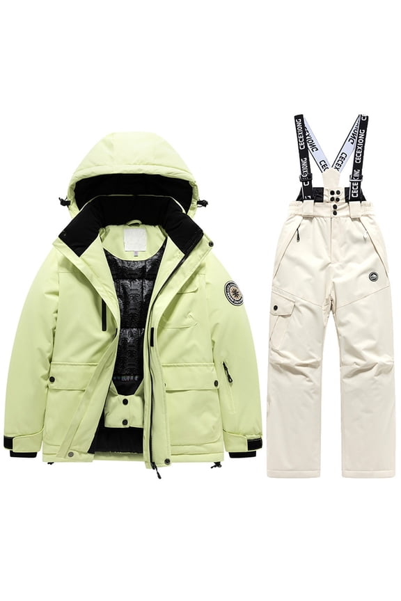 Kids Winter Ski Outfits Boys Girls Warm Thermal Snowsuit for Cold Weather Activities,Kids Clothing,Size:5-6 Years