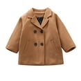 thumbnail image 1 of REDARER Kids Wool Trench Coat, Double Notch Collar Jacket for Toddler Boys Girls, Elegant Fall Winter Coat,Size:18-24 Months, 1 of 6