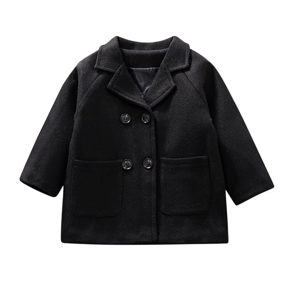 REDARER Kids Wool Trench Coat, Double Notch Collar Jacket for Toddler Boys Girls, Elegant Fall Winter Coat,Size:4-5 Years