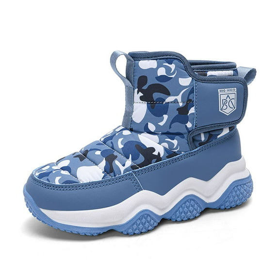 REDARER KidsSnow Boots, Solid Color Winter Boots with Plush Fleece Lining, Thickened Non-Slip Sole, Warm Padded Insulation for Outdoor Play,Size:6-7 Years