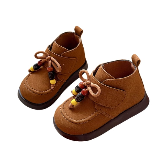 REDARER Lace Up Casual Sneakers, Retro Shoes with Beaded Charm, Versatile Everyday Wear for Autumn Fall,Size:9-9.5 Years