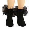 thumbnail image 1 of REDARER Girl Socks - Lace Trim Combed Cotton Socks, Pure Color Ballet Socks for Kids, Princess Style Dance Socks for Children, 1 of 4