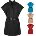 thumbnail image 1 of REDARER Lace Up Tunic Stand Collar Sleeveless Vintage Pullover with Adjustable Waist Belt for Halloween Renaissance Cosplay Stage Dress Up Outfit,7-8 Years, 1 of 9