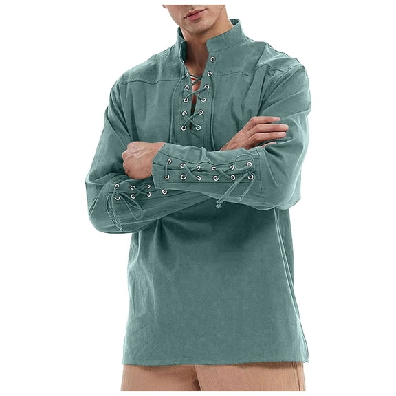 REDARER Mens Shirts - Mens Shirt Steam Punk Retro Gothic Holiday Clothing,Mens Long Sleeve Tee Shirts,Size:L