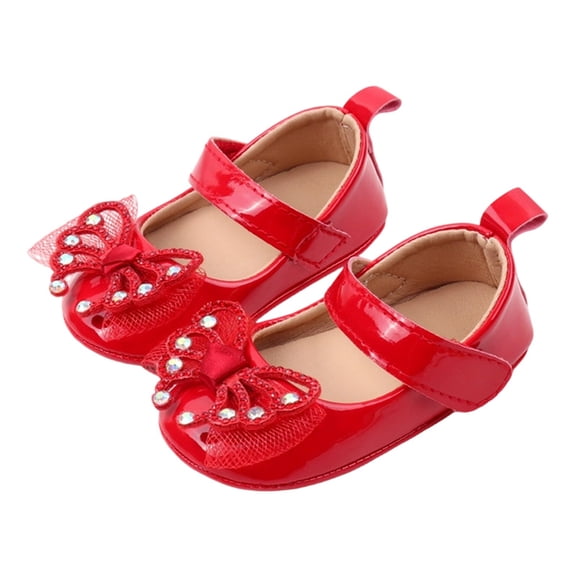 REDARER Sandals for Girls Soft Sole Casual Leather First Walking Shoes with Bowknot Design Toddler Style Footwear,13