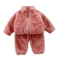 thumbnail image 1 of REDARER Soft Kids Loungewear Cozy Two Piece Outfit with Zipper for Girls and Boys Toddler Winter Pajamas,Kids Clothing,Size:3-4 Years, 1 of 4