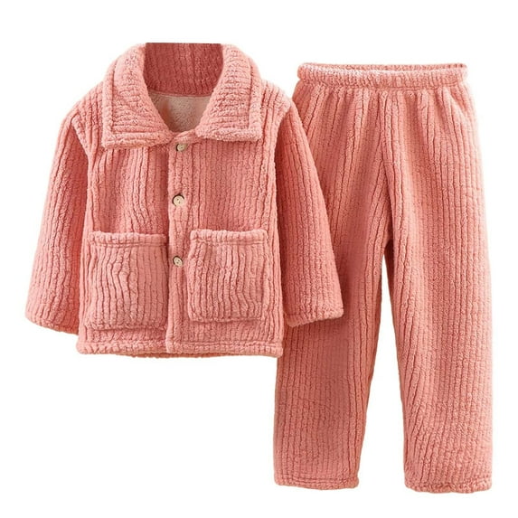 REDARER Soft Winter Kids Pajama Long Sleeve Cozy Flannel Loungewear for Boys Girls Toddler Sleepwear and Homewear Outfit,Size:3-4 Years