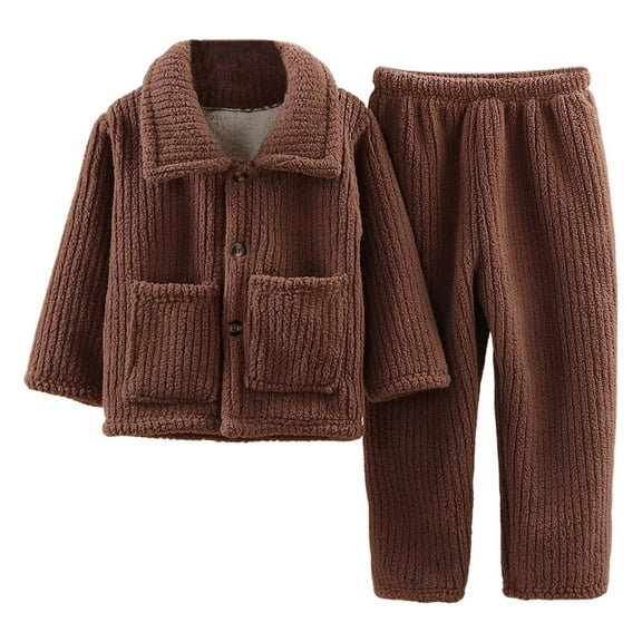 REDARER Soft Winter Kids Pajama Long Sleeve Cozy Flannel Loungewear for Boys Girls Toddler Sleepwear and Homewear Outfit,Size:4-5 Years