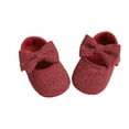 thumbnail image 1 of REDARER Soft Yarn Knit Baby Sneakers with Bow for Girls First Walking Shoes Sole Toddler Prewalker Booties Crib Shoes,Size:0-6 Months, 1 of 4
