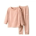thumbnail image 1 of REDARER Solid Color Pajama Set, Soft Fuzzy Pullover Loungewear, Cozy Kids Homewear, Flannel Family Matching Style,Size:11-12 Years, 1 of 3