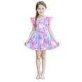 thumbnail image 1 of REDARER Summer Child Girls Sleeveless Tie Dye Prints Swimwear Beach Swimsuit Bikini Shorts Set,Girls Swimsuit,3-4 Years, 1 of 8