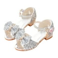 thumbnail image 1 of REDARER Summer Soft Bottom Breathable Non High Heel Rhinestone Bow Kids Princess Sandals,9.5-10 Years, 1 of 5