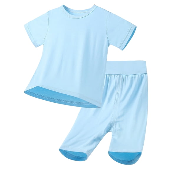 REDARER Toddler Baby Summer Cool Short Sleeve & High-Waist Shorts 2PC Breathable Pajama Set,3-6 Months