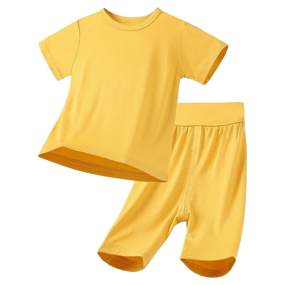 REDARER Toddler Baby Summer Cool Short Sleeve & High-Waist Shorts 2PC Breathable Pajama Set,3-6 Months