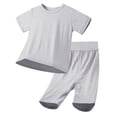 thumbnail image 1 of REDARER Toddler Baby Summer Cool Short Sleeve & High-Waist Shorts 2PC Breathable Pajama Set,6-12 Months, 1 of 3