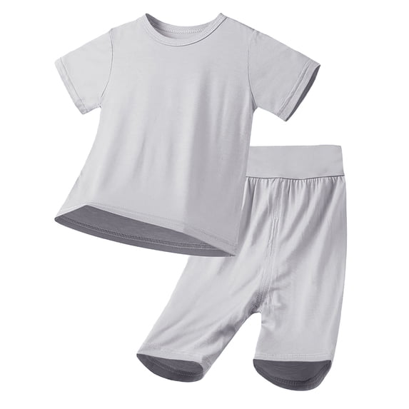 REDARER Toddler Baby Summer Cool Short Sleeve & High-Waist Shorts 2PC Breathable Pajama Set,6-12 Months