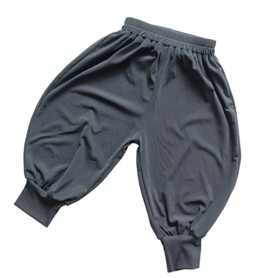 REDARER Toddler Boys & Girls' Balloon Harem Pants, Elastic Waist & Ankles Solid Casual Summer Holiday Trousers,3-4 Years