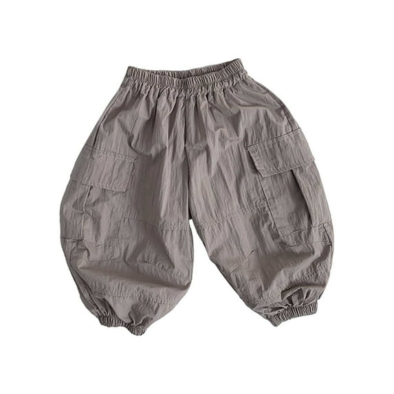 REDARER Toddler Boys & Girls Cargo Pants Summer Holiday Elastic Waist Balloon Trousers with Pockets,18-24 Months