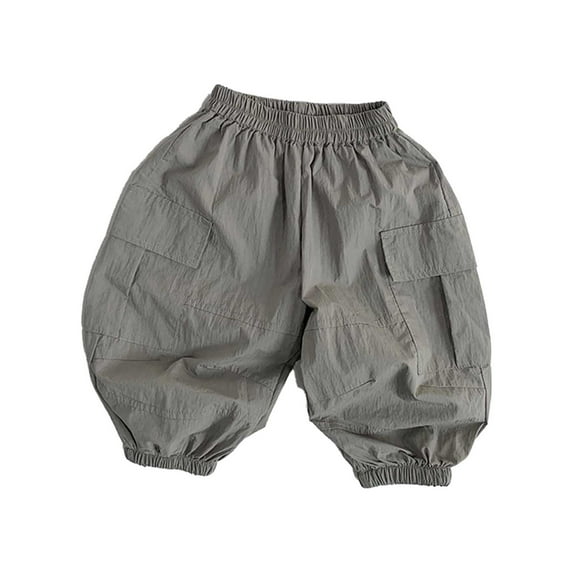 REDARER Toddler Boys & Girls Cargo Pants Summer Holiday Elastic Waist Balloon Trousers with Pockets,3-4 Years