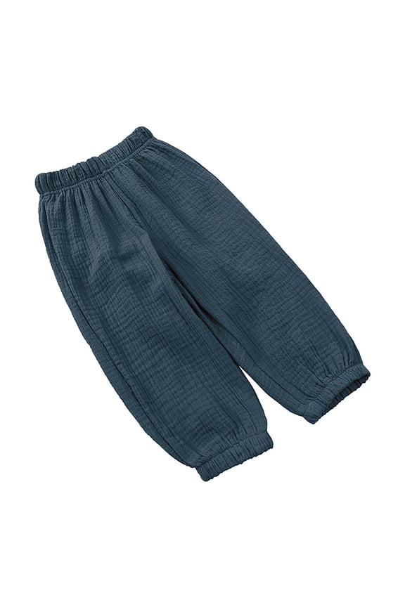 Toddler Boys & Girls' Cotton Muslin Pants, Loose Casual Elastic Waist Trousers for Spring Summer,4-5 Years