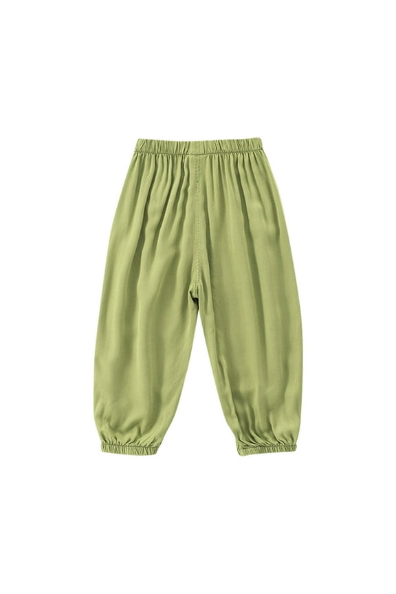Toddler Boys & Girls' Harem Pants, Soft Lightweight Elastic Waist Summer Air Conditioning Pants,3-4 Years