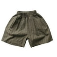 thumbnail image 1 of REDARER Toddler Boys & Girls' Striped Linen Shorts, Elastic Waist Casual Summer Holiday Play Bottoms,2-3 Years, 1 of 4