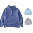 thumbnail image 1 of REDARER Toddler Boys Long Sleeve Polo Shirt Solid Soft Button Front Kids Spring Fall School Uniform Tops,4-5 Years, 1 of 3