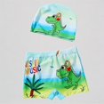 thumbnail image 1 of REDARER Toddler Boys' Swim Set – Dinosaur Print Trunks + Matching Swim Cap, Beach Bathing Suit,4-5 Years, 1 of 3
