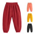 thumbnail image 1 of REDARER Toddler Crinkle Cotton Harem Pants Elastic Waist Ankle Soft Breathable Summer Casual Kids Long Trousers,2-3 Years, 1 of 3